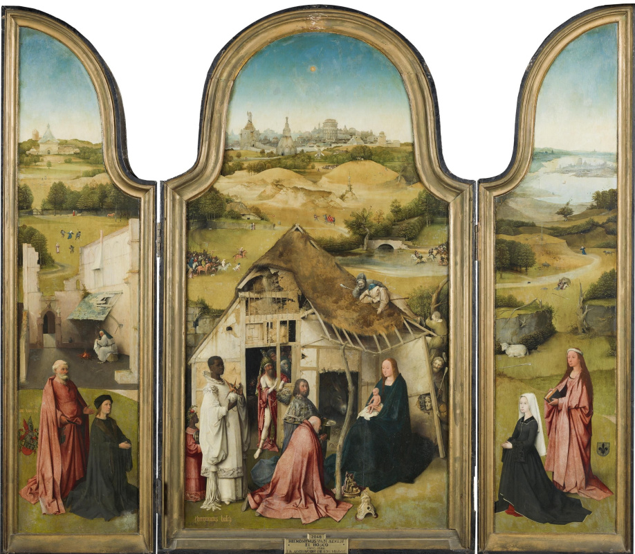 Hieronymus Bosch. The adoration of the Magi. Triptych