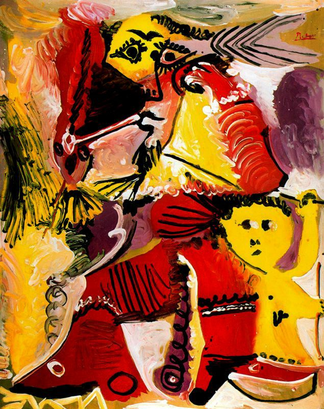 Pablo Picasso. Rembrandtesque figure and Cupid