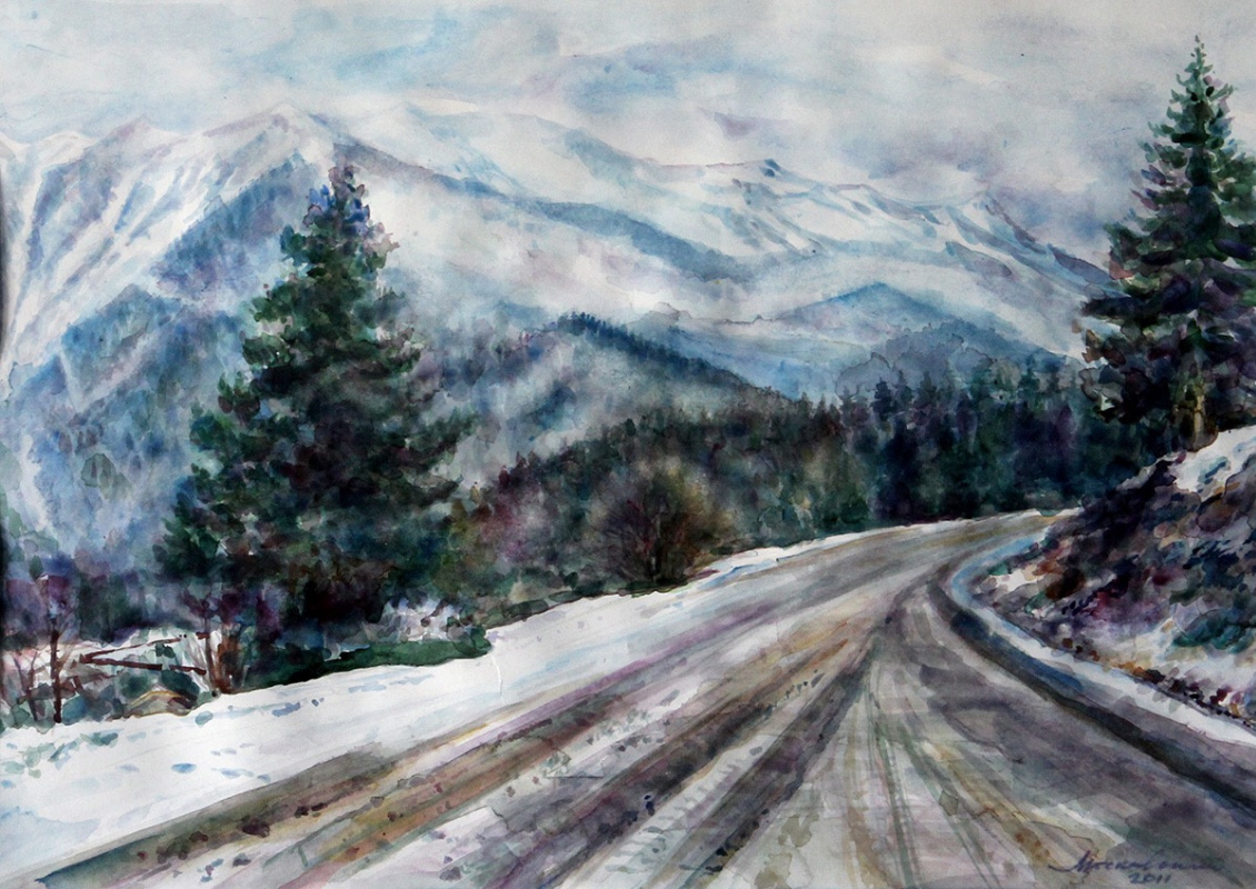 Alexey Pavlovich Moskalenko. Mountain road