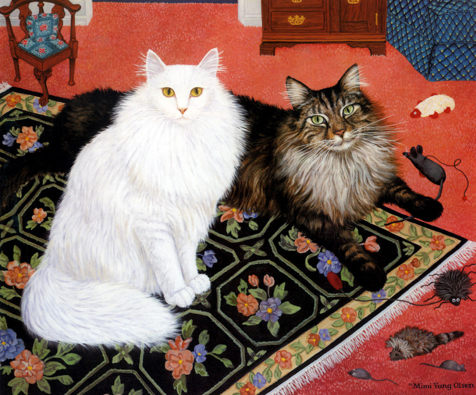 Mimi Wang Olsen. Surprised cats
