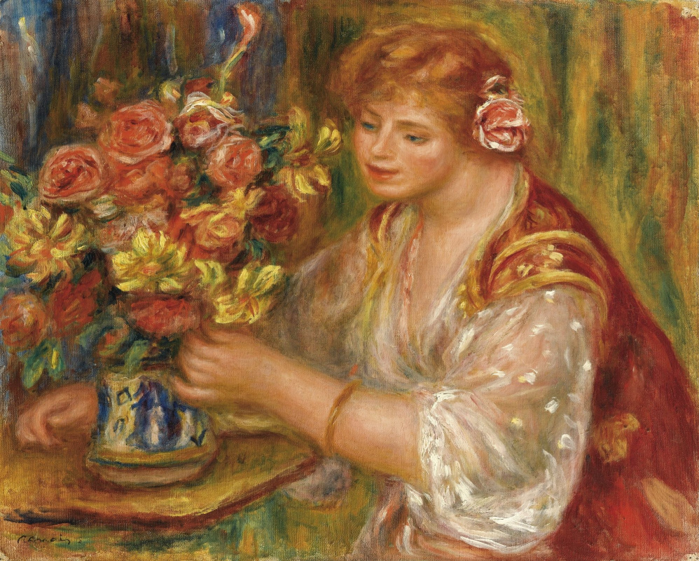 Pierre-Auguste Renoir. The woman with the bouquet (Andre)