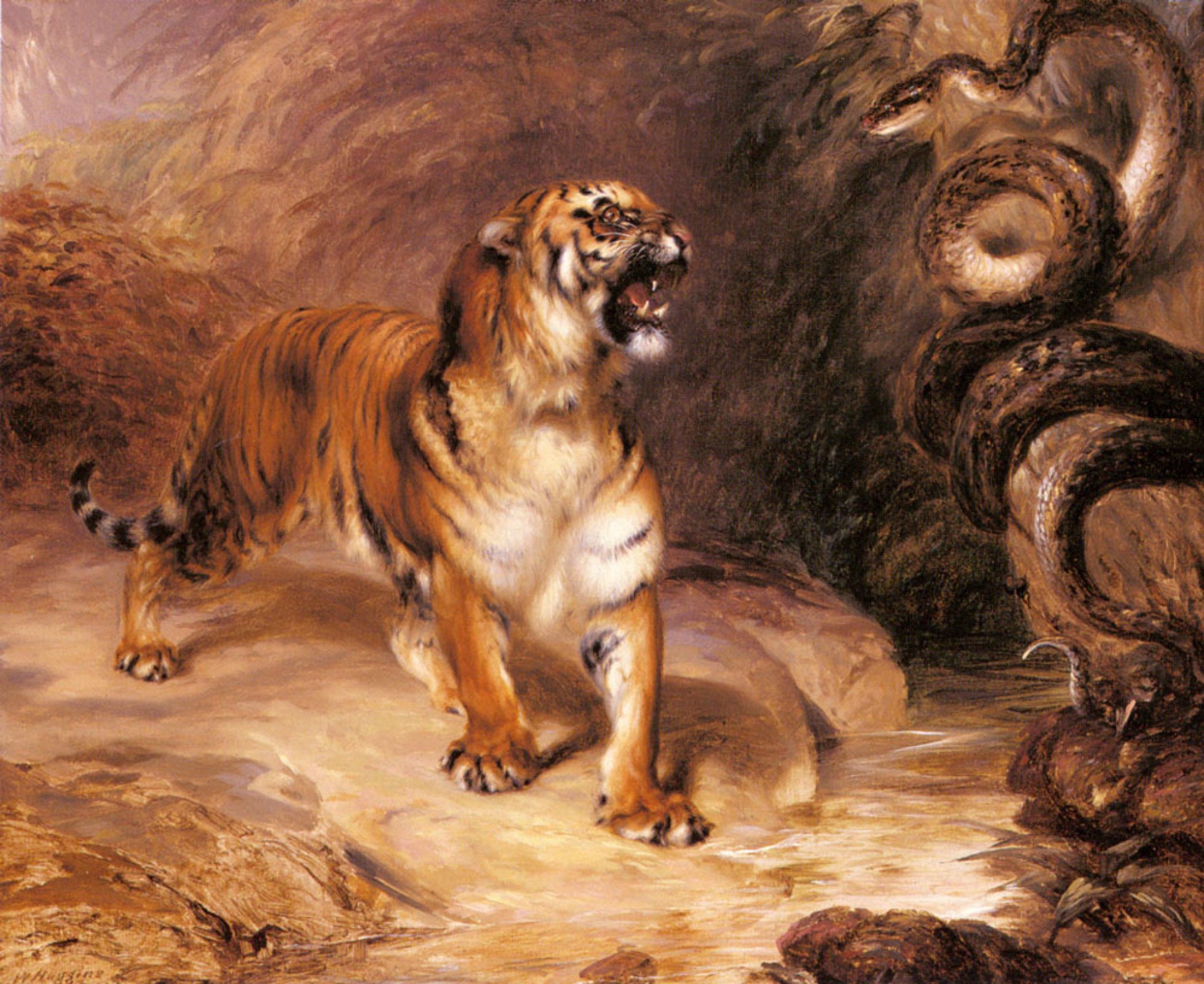 Тигр в древнем мире. Тигр Блейк. Huggins William John художник. Делакруа тигр нападает. Тигр картина.