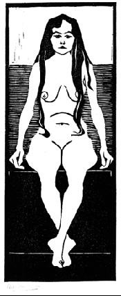 Maurits Cornelis Escher. Seated nude