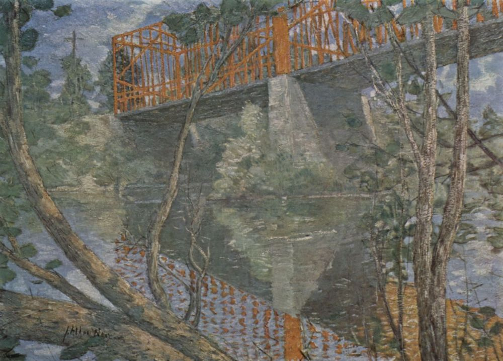 Julian Alden Weir. Red bridge