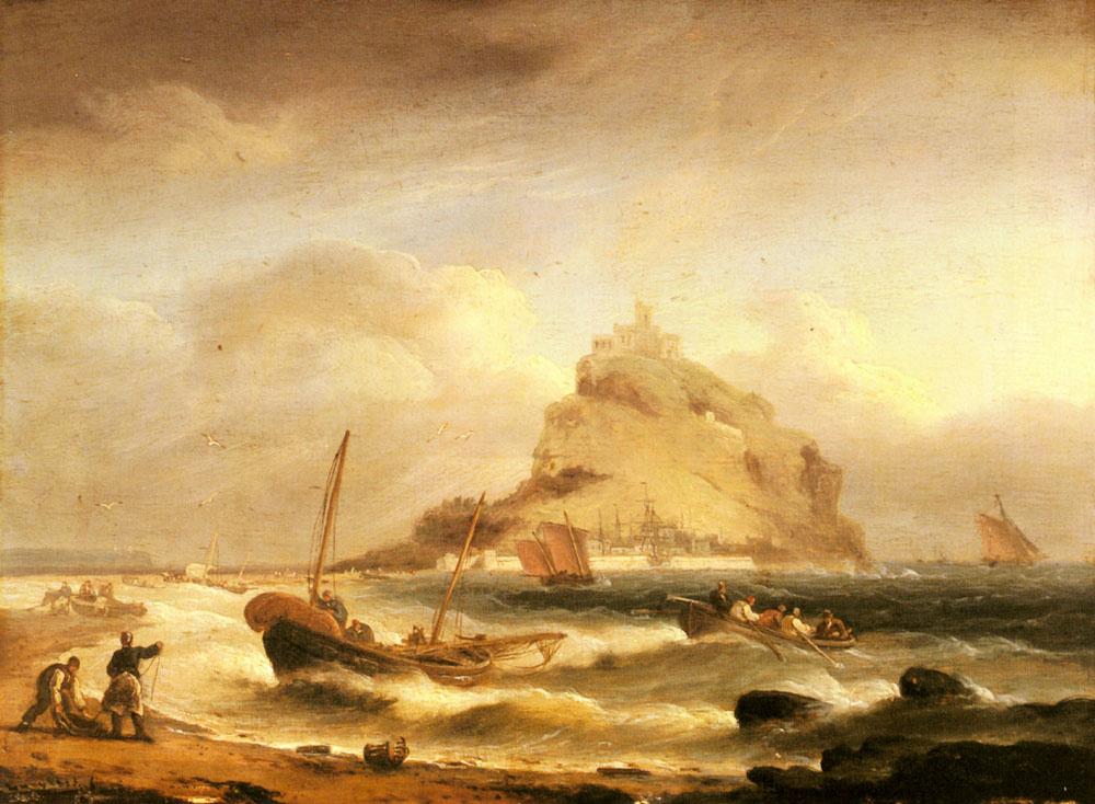 Thomas Luni. Fishermen. Rowing to the mount St. Michael