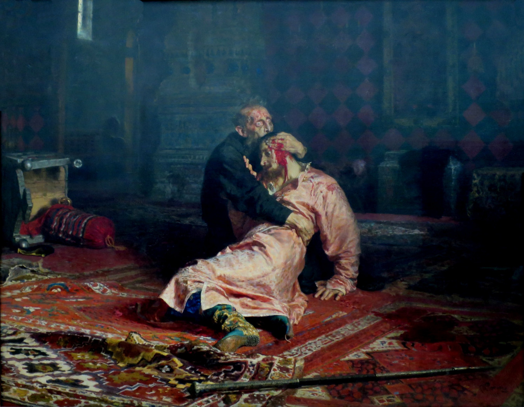 Ilya Efimovich Repin. Ivan the terrible and his son Ivan on 16 November 1581