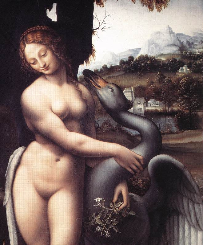 Leonardo da Vinci. Leda (detail)