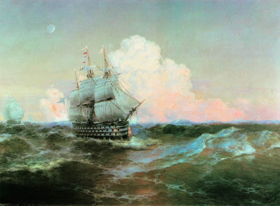 Ivan Aivazovsky. The ship "Twelve apostles"