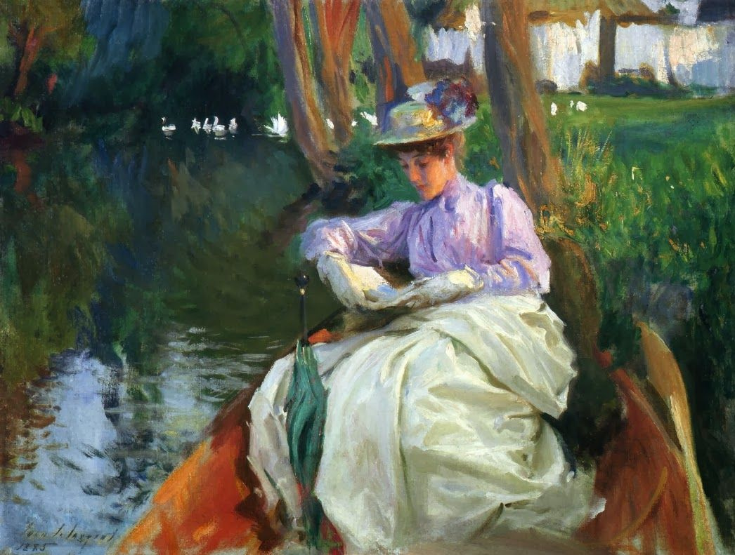 John Singer Sargent. River (girl with book)