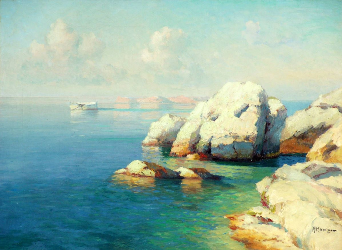 Alexey Vasilyevich Ganzen. The seascape. Bay