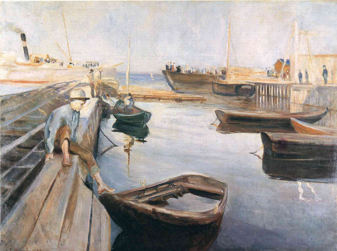 Edward Munch. The arrival of the mail boat