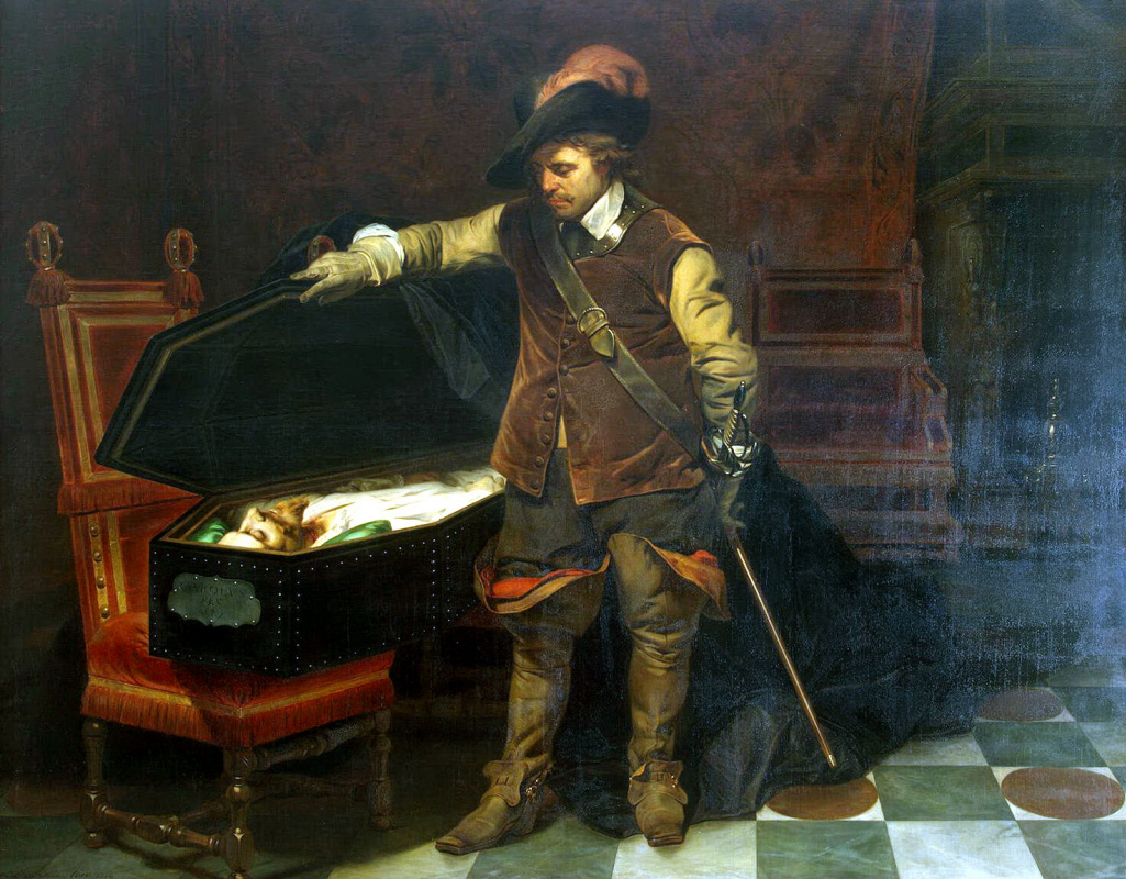 Paul Delaroche. Cromwell at the coffin of Charles I