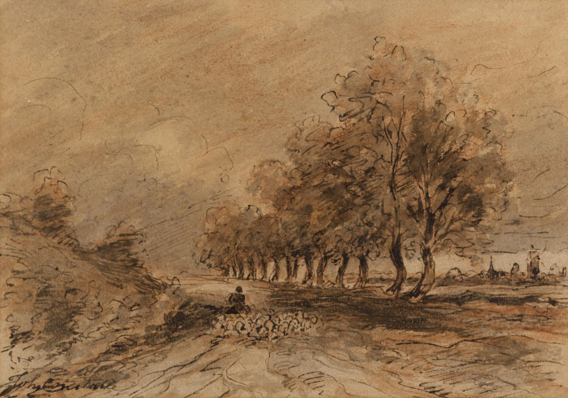 John Constable. Landscape with shepherd and flock