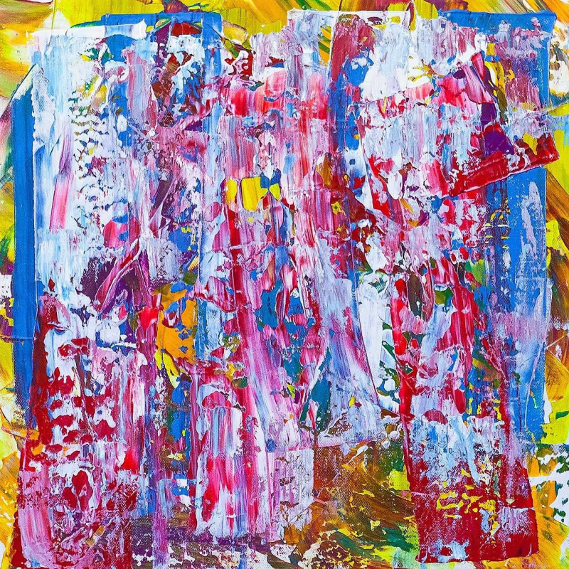 Anna Menshova Malinconia. Astrazione acrilica, espressionismo astratto,  tonalità fredde, pittura di astrazione, arte astratta, pittura acrilica,  2019, 37×30 cm: Descrizione dell'opera