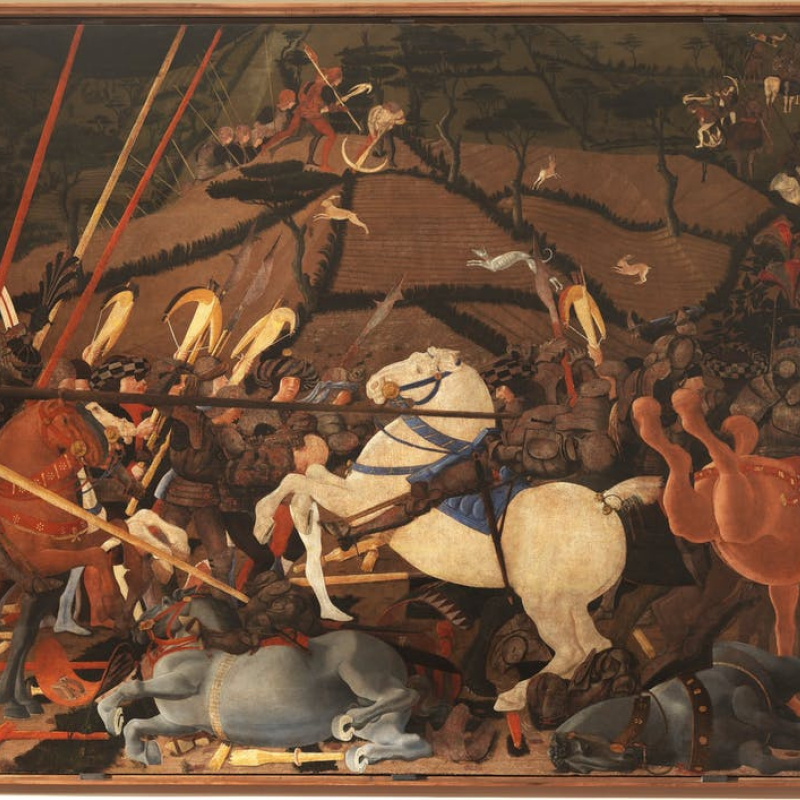 The battle of San Romano. Defeat Bernardino della card 1457 by