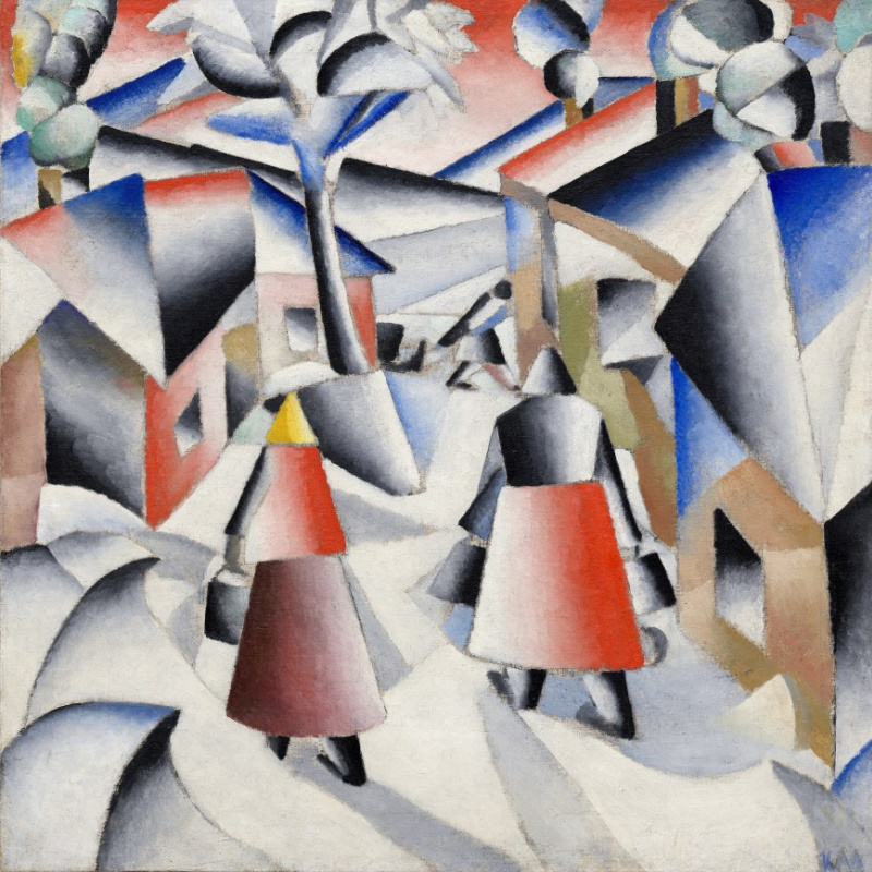 Kazimir Malevich. The morning after a blizzard in the village