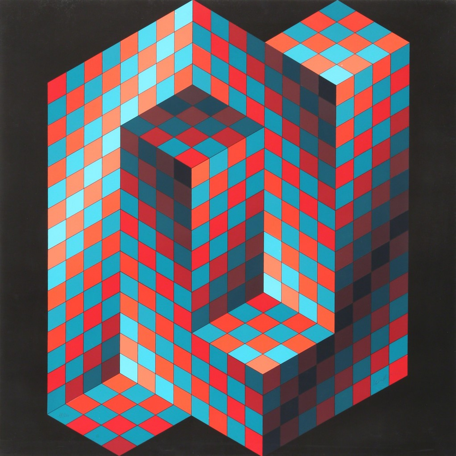Gestalt 4, 1970, 80×80 cm by Victor Vasarely: History, Analysis