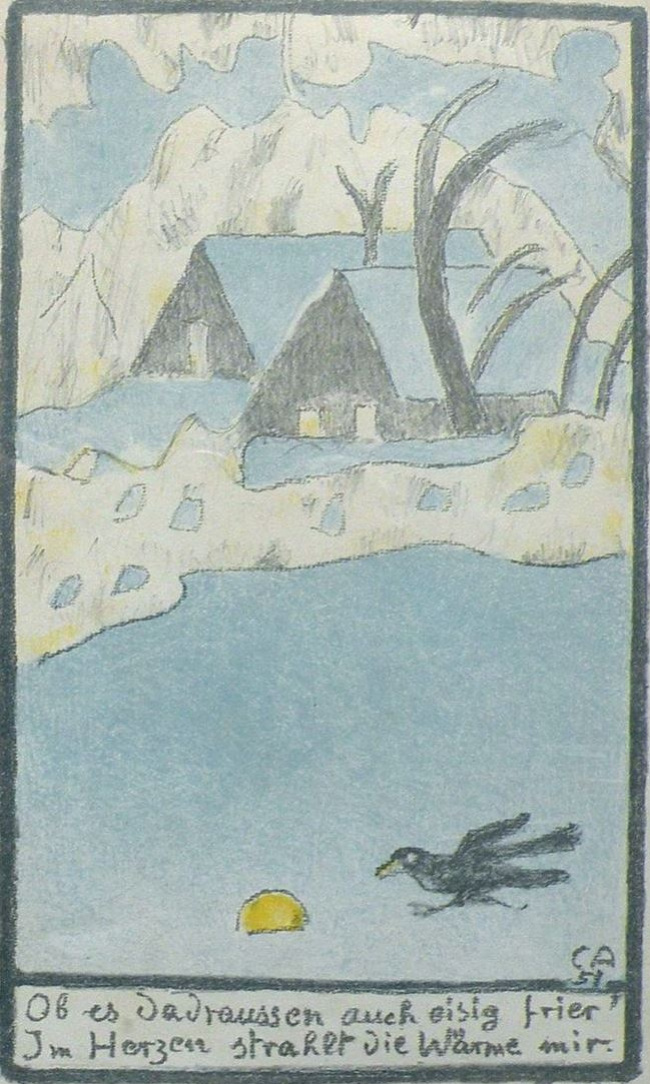 Cuno Amiet. Winter landscape with sheep